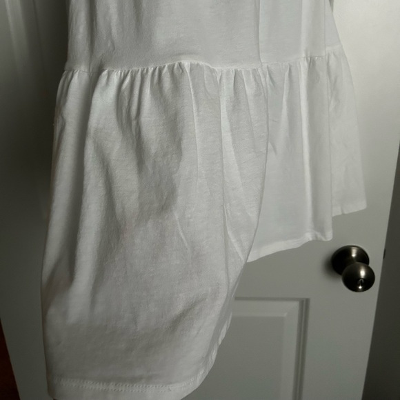 J Crew Women’s Broken-in jersey tiered mini dress White Size Small NWOT - Picture 4 of 7